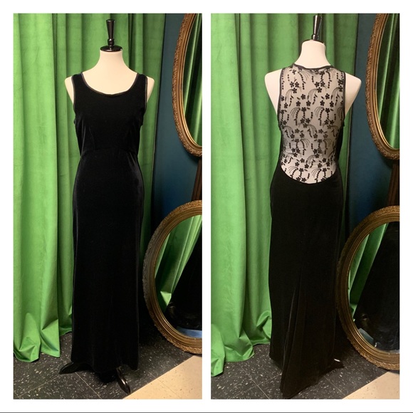 Hugo Buscati Dresses & Skirts - Vtg HUGO BUSCATI Velvet Mesh Cocktail 90s DRESS 8